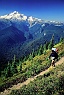 Hiker on Miner's Ridge, Glacier Peak Behind